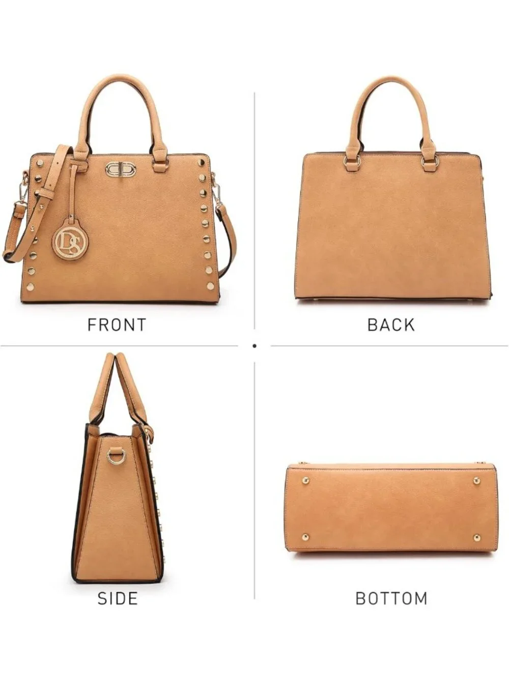 Stylish Medium Satchel Handbag & Clutch Set - Versatile Work Tote & Shoulder Bag